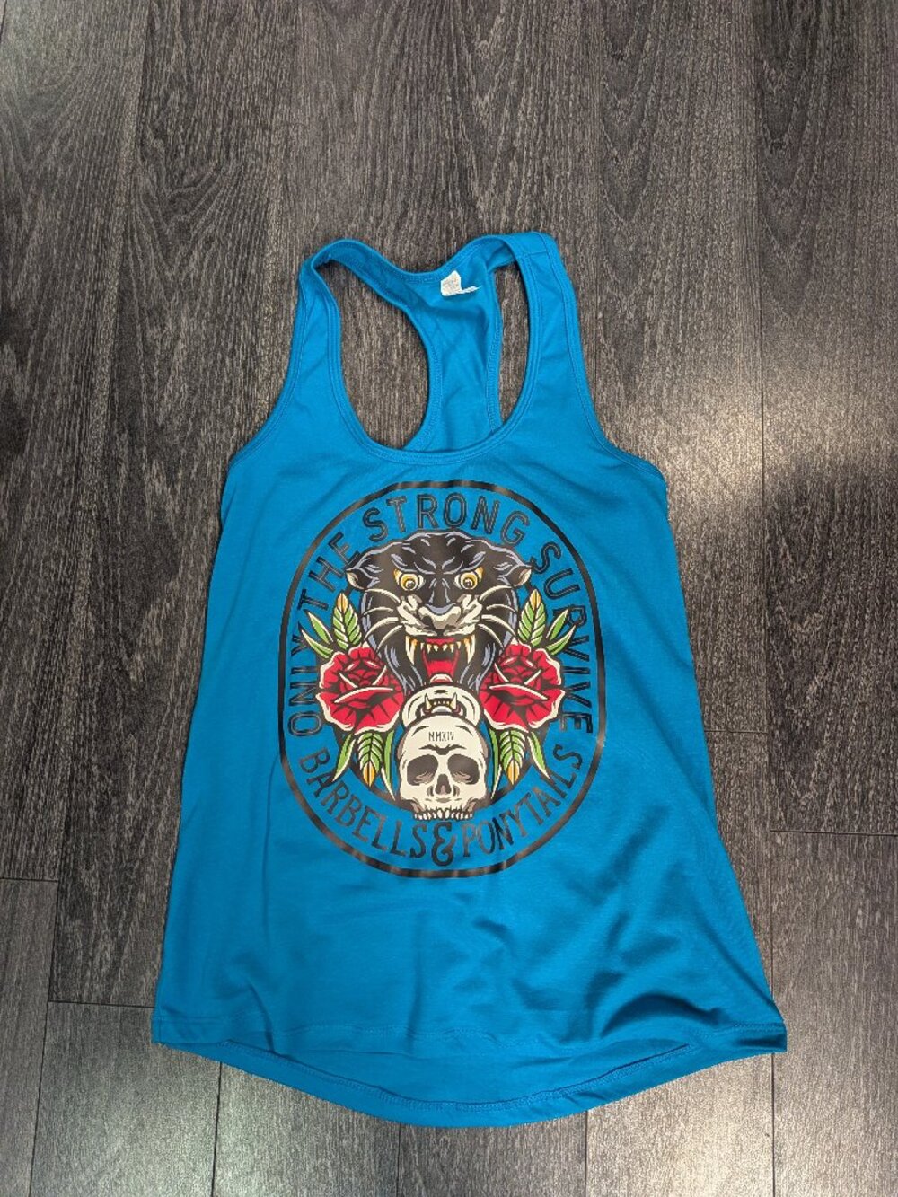 Barbells And Ponytails  Racerback "Only The Strong" Tank Top Sz XS NEW